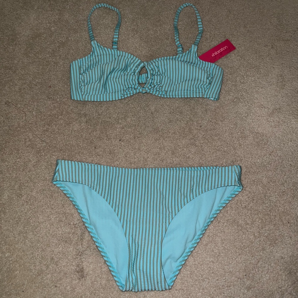 Blue Striped Bikini